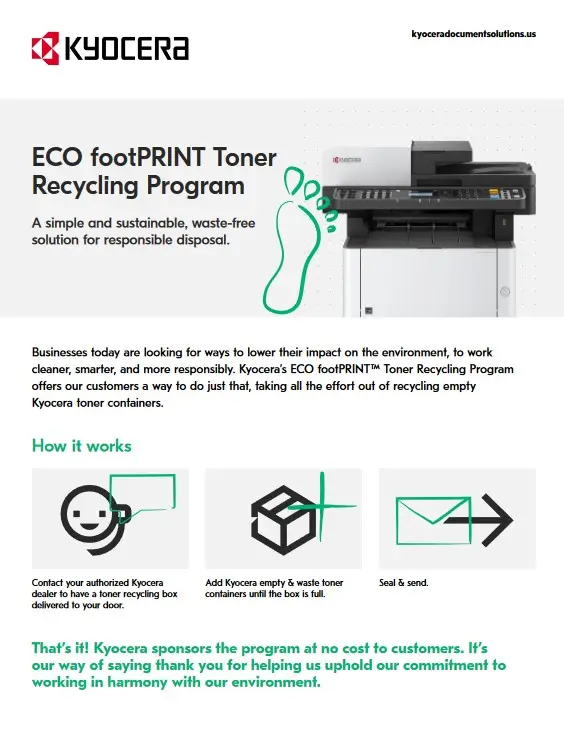 ECO FootPRINT, Kyocera, Enviroment, Morgan Business Solutions