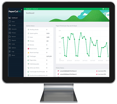 Papercut, Dashboard, Morgan Business Solutions