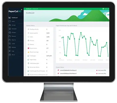 Papercut, Dashboard, Morgan Business Solutions