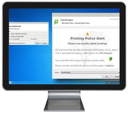Papercut, Print Policy Alert, Morgan Business Solutions