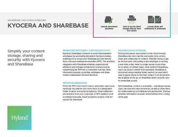 ShareBase, Kyocera, Solution, Software, Document Management, Morgan Business Solutions