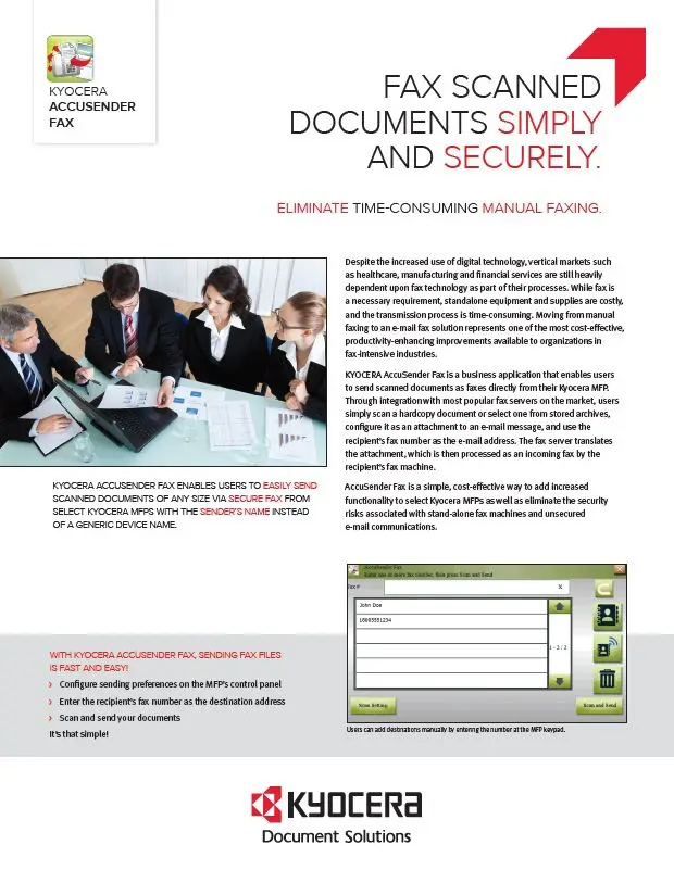 Kyocera, Software, Capture, Distribution, Accusender Fax, Morgan Business Solutions