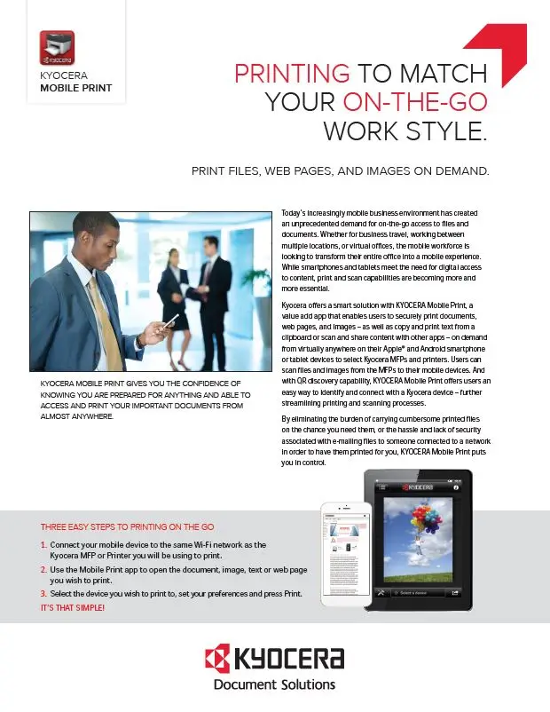 Kyocera, Software, Mobile, Cloud, Kyocera, Mobile Print, Morgan Business Solutions