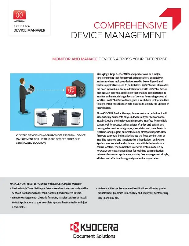 Kyocera, Software, Network Device Management, Kyocera, Device Manager, Morgan Business Solutions
