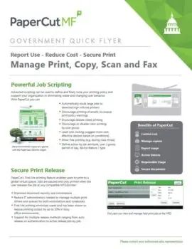 Papercut, Mf, Government Flyer, Morgan Business Solutions